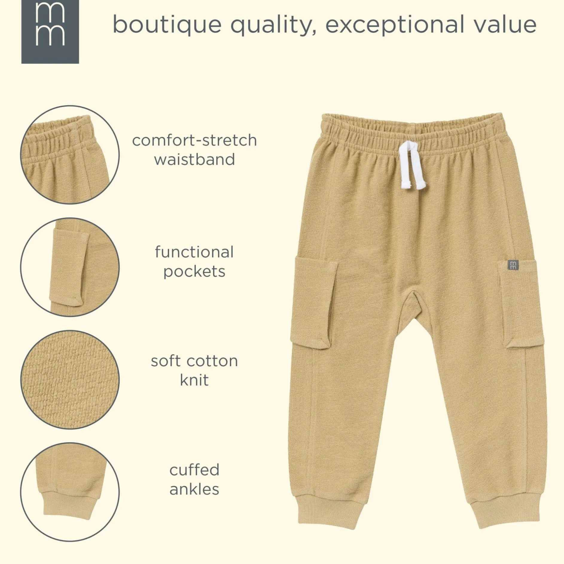 Boys Olive Cargo Pocket Sweatpants