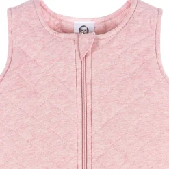 Embroidered Baby Girls Pink Heather Quilted Jersey Wearable Blanket