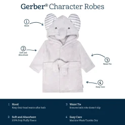 Embroidered Baby Neutral Elephant Robe