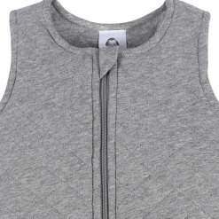 Embroidered Baby Neutral Grey Heather Quilted Jersey Wearable Blanket
