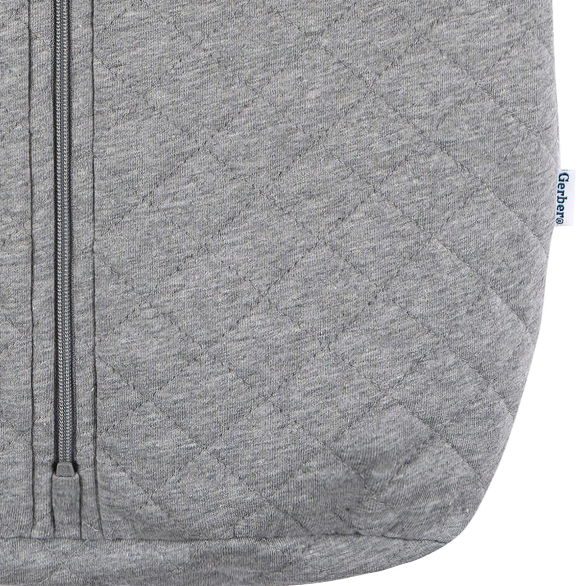 Embroidered Baby Neutral Grey Heather Quilted Jersey Wearable Blanket