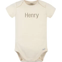 Embroidered Baby Neutral Natural Premium Short Sleeve Onesies® Bodysuit