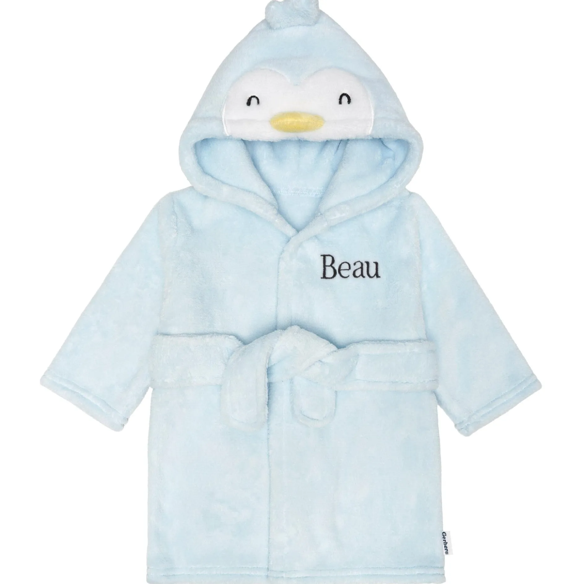 Embroidered Baby Neutral Penguin Robe