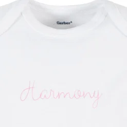 Embroidered Baby Neutral White Premium Short Sleeve Onesies® Bodysuit