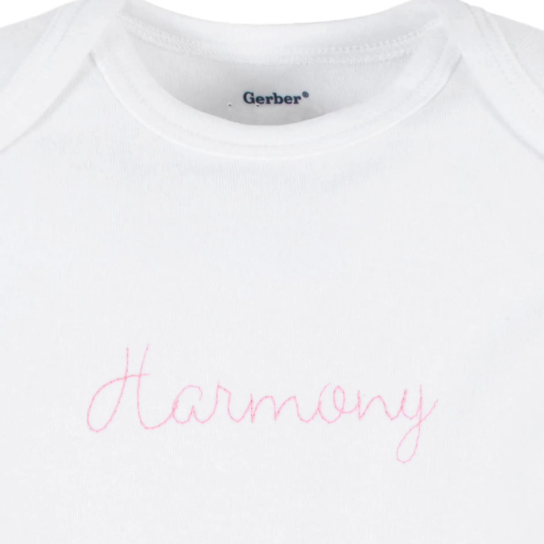 Embroidered Baby Neutral White Premium Short Sleeve Onesies® Bodysuit