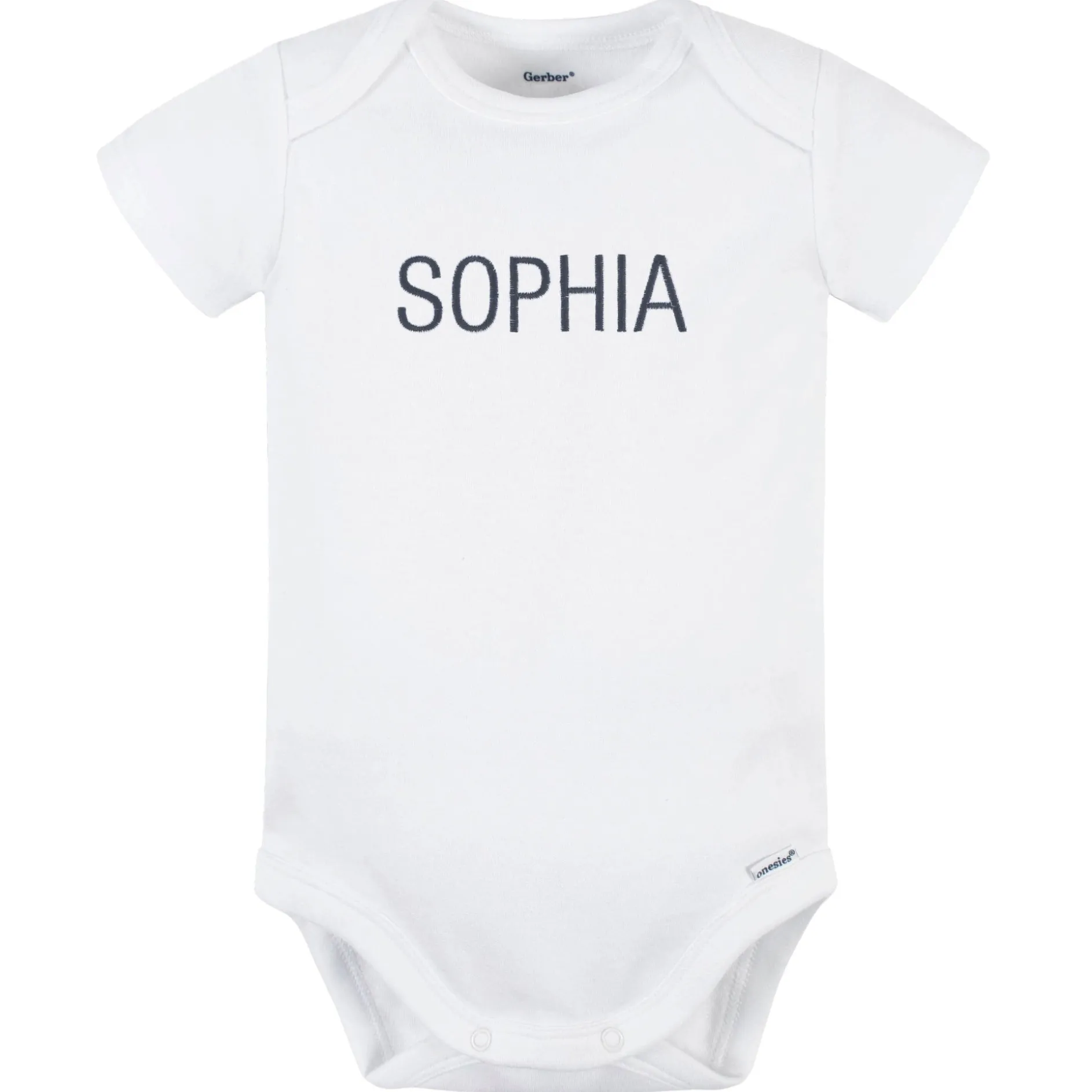 Embroidered Baby Neutral White Premium Short Sleeve Onesies® Bodysuit