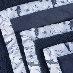 Embroidered Coastal Calm Plush Blanket