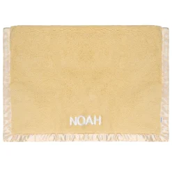 Embroidered Geo Trim Plush Blanket
