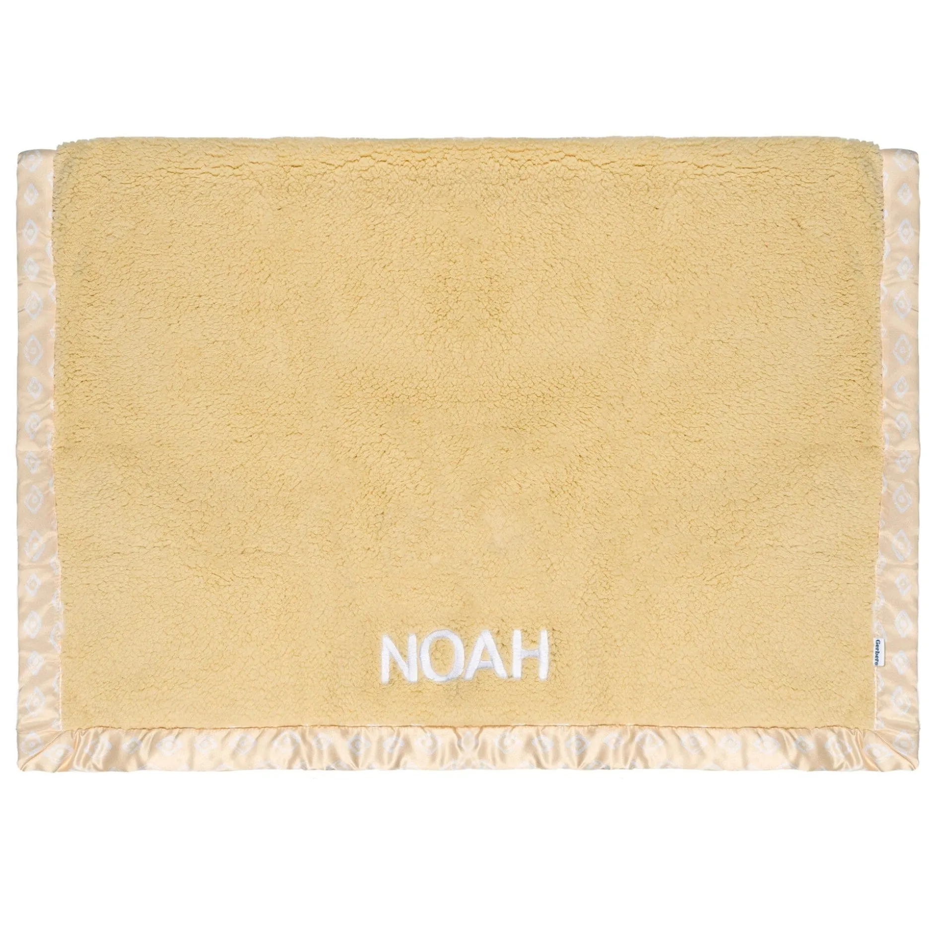 Embroidered Geo Trim Plush Blanket