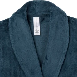 Embroidered Infant & Toddler Boys Navy Shawl Collar Robe