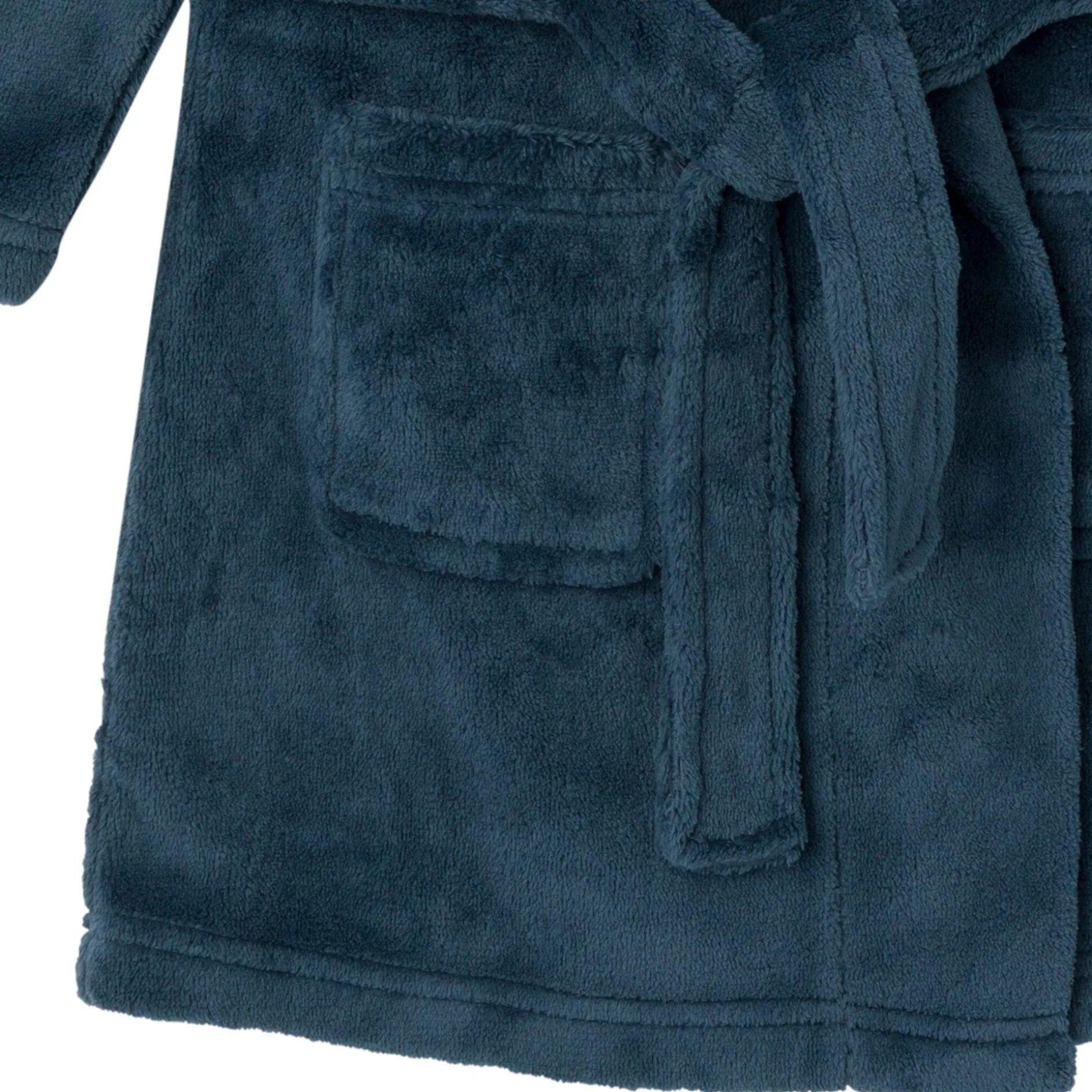 Embroidered Infant & Toddler Boys Navy Shawl Collar Robe