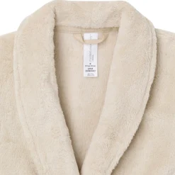 Embroidered Infant & Toddler Neutral Light Beige Shawl Collar Robe