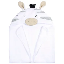 Embroidered 4-Piece Baby Neutral Zebra Towel & Washcloths