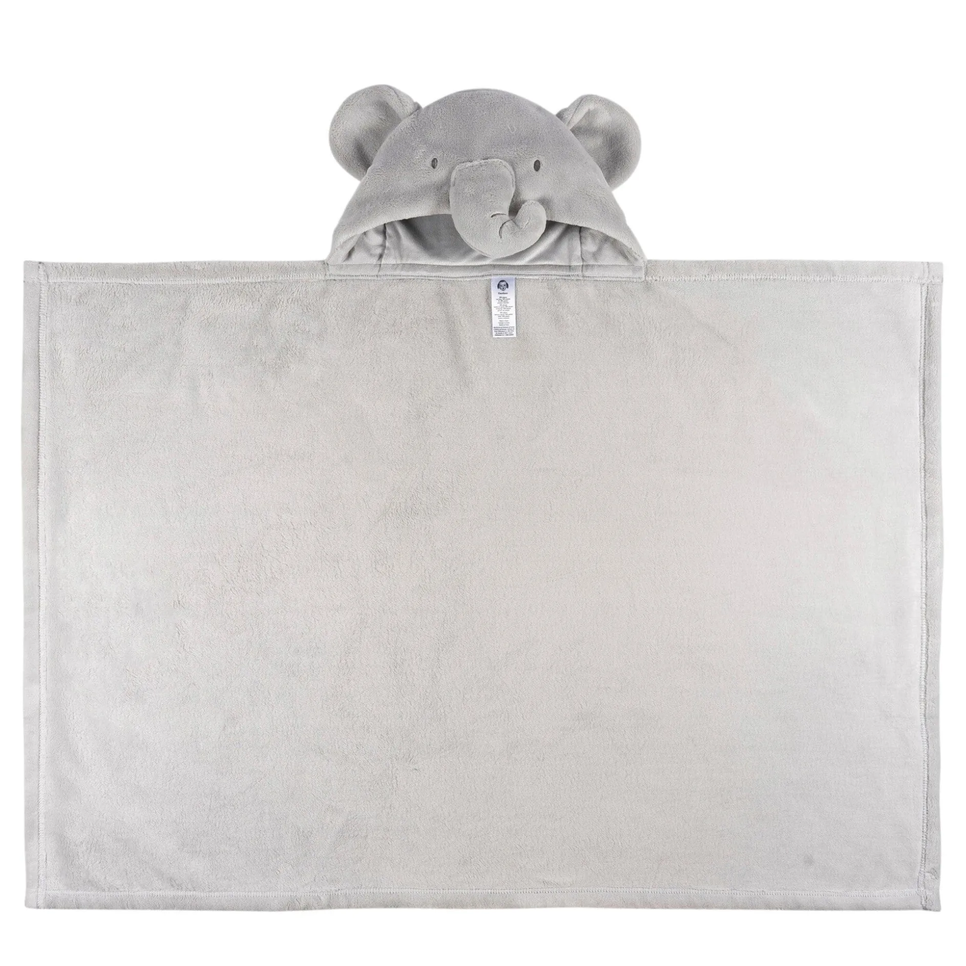 Embroidered 2-Piece Elephant Hooded Wearable Blanket & Security Blanket Set