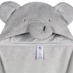 Embroidered 2-Piece Elephant Hooded Wearable Blanket & Security Blanket Set