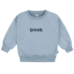 Embroidered 2-Piece Infant & Toddler Neutral Blue Sweatshirt & Pant Set