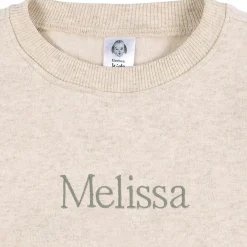 Embroidered 2-Piece Infant & Toddler Neutral Oatmeal Heather Sweatshirt & Pant Set