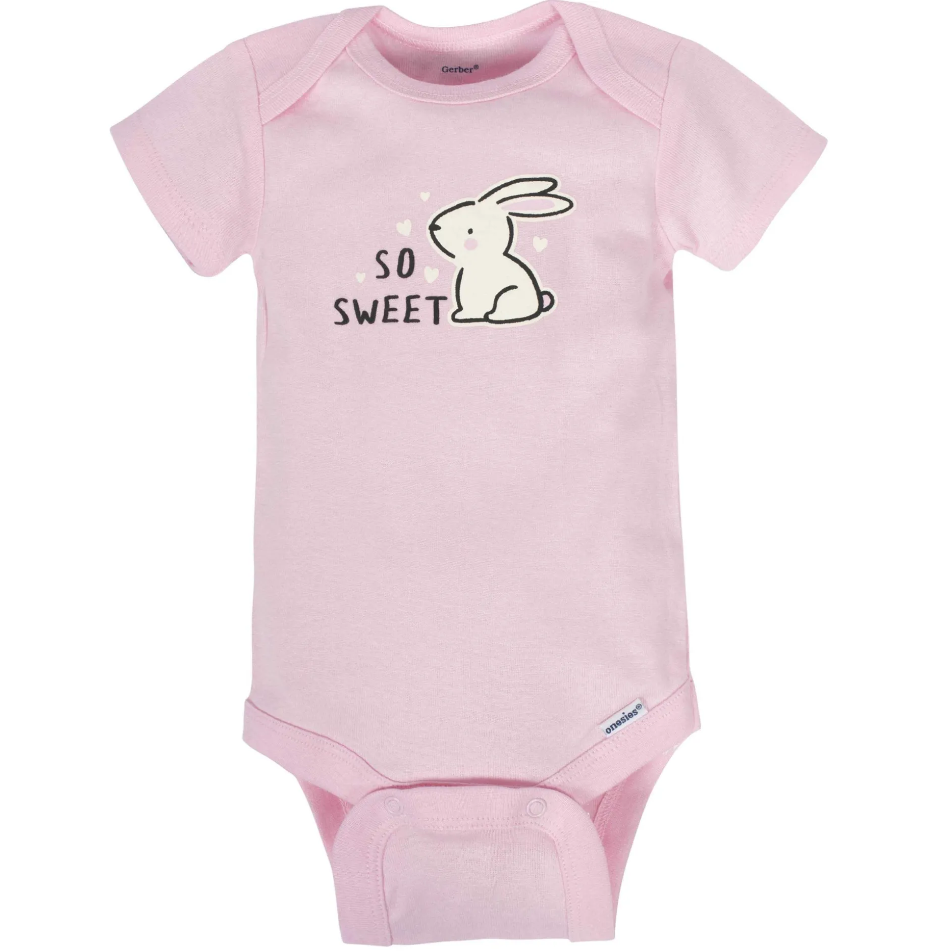 Gerber® 8-pack Baby Girls' Bunny Short Sleeve Onesies® Bodysuits