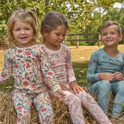 Girls Off-White Floral Snug Fit Footless Pajamas