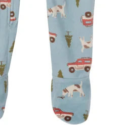 Infant and Toddler Boys Blue Camp Footed Fleece Pajamas