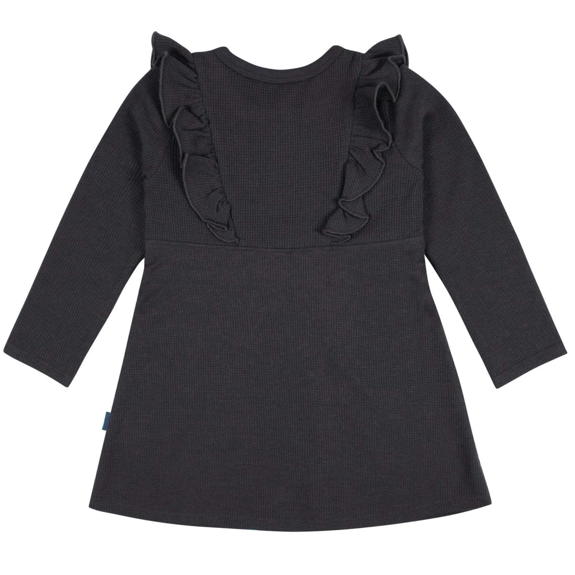 Infant and Toddler Girls Charcoal Dress with Ruffle