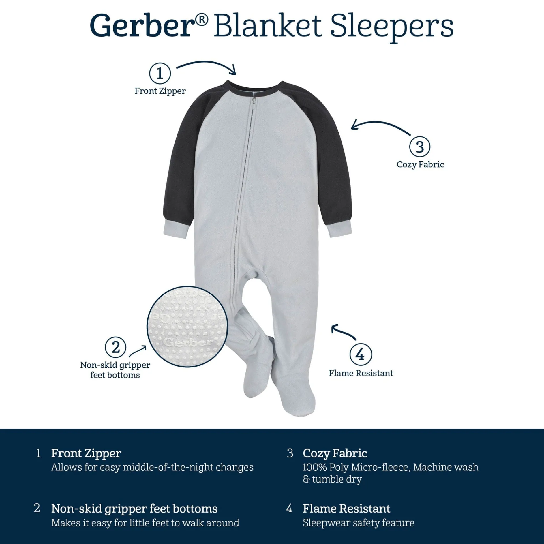 Infant Girls Fox Fleece Pajamas