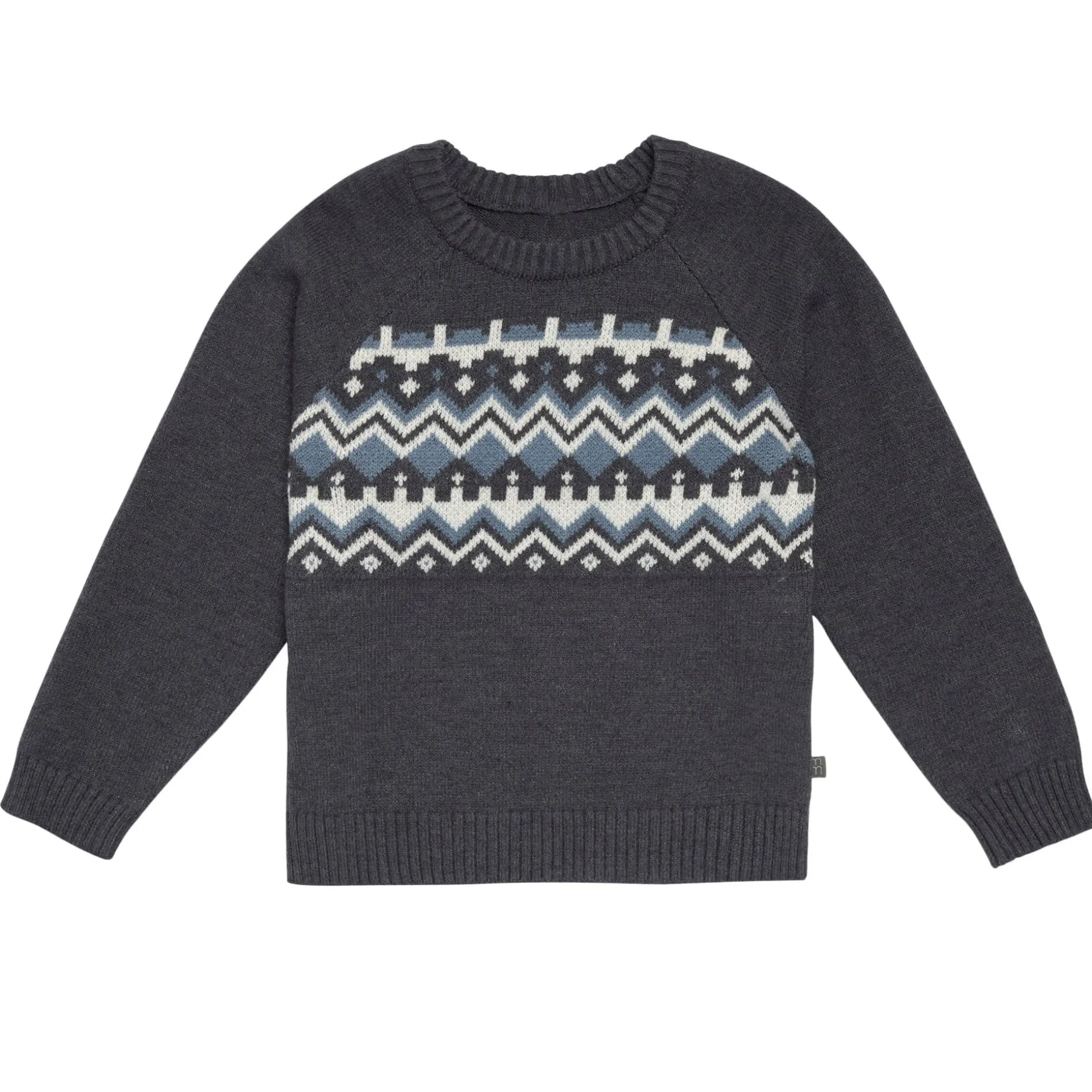Infant & Toddler Boys Dark Grey Heather Fair Isle Viscose Sweater