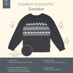 Infant & Toddler Boys Dark Grey Heather Fair Isle Viscose Sweater
