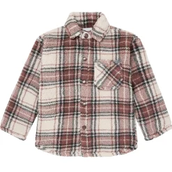 Infant & Toddler Boys Gray and Brown Plaid Sherpa Jacket