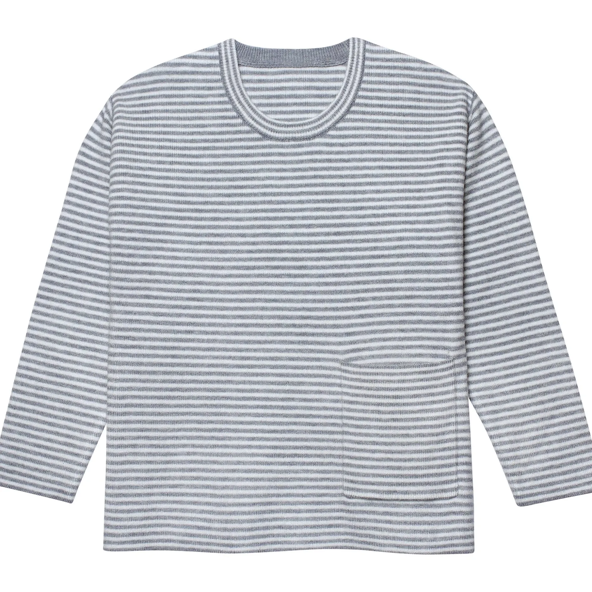 Infant & Toddler Boys Gray Heather Striped Sweater with Pocket