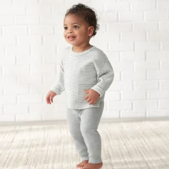 Infant & Toddler Boys Gray Heather Striped Sweater with Pocket