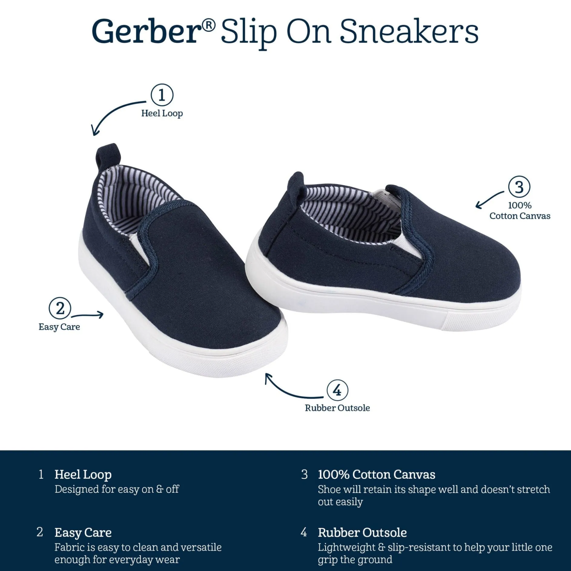 Infant & Toddler Boys Navy Slip-On Sneaker