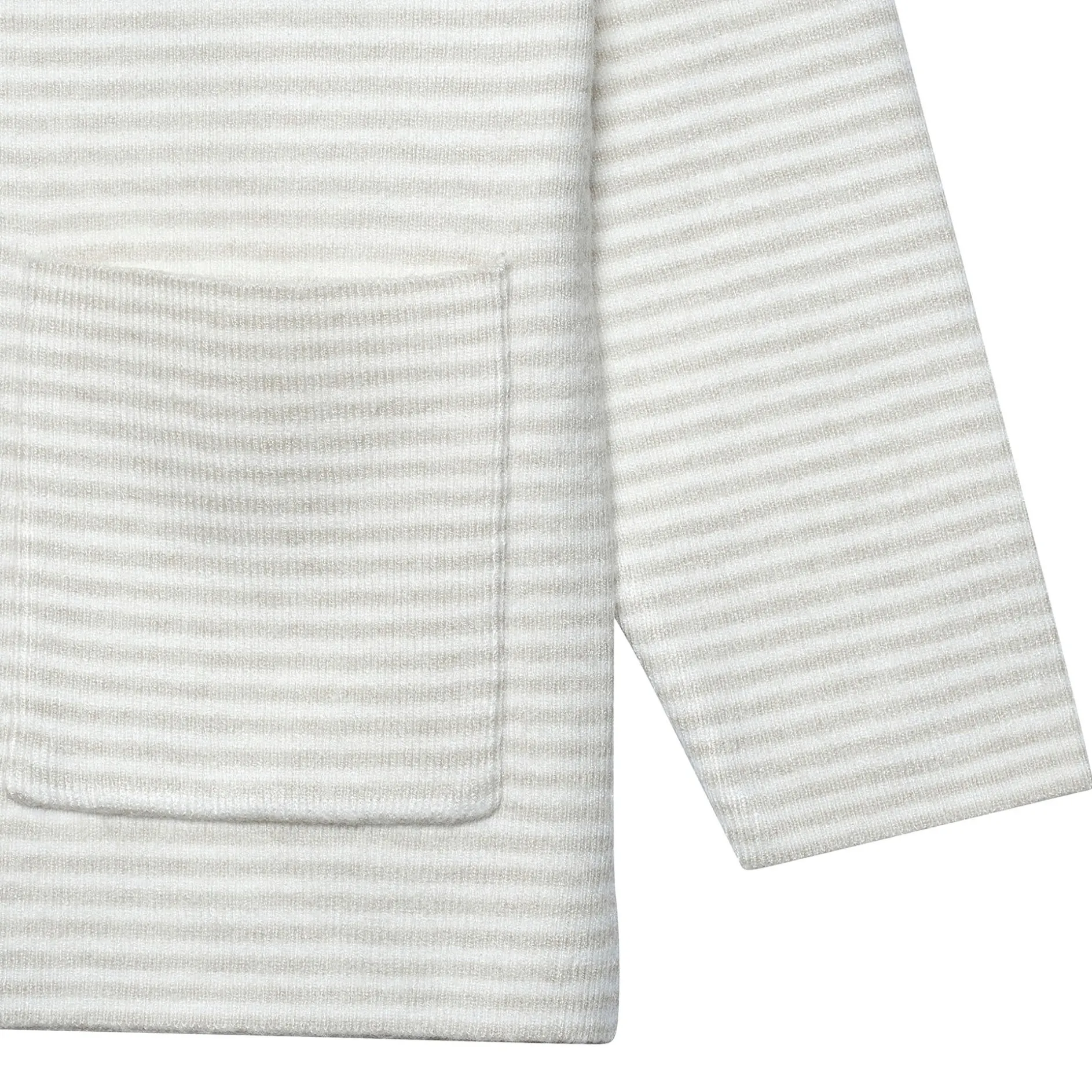 Infant & Toddler Boys Oatmeal Heather Striped Sweater with Pocket