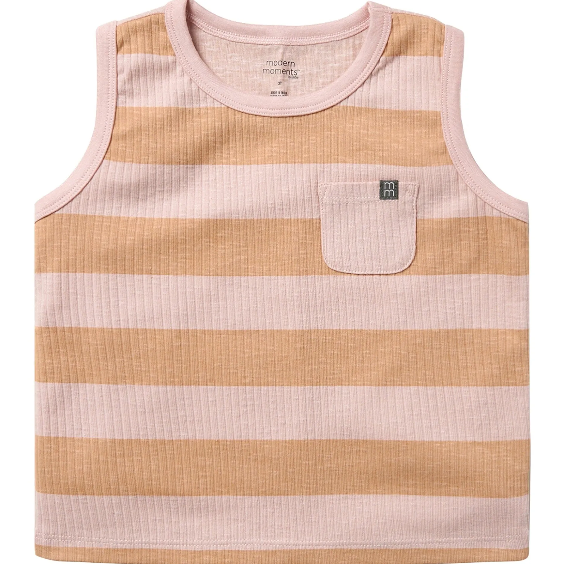 Infant & Toddler Boys Tan Stripe Tank Top