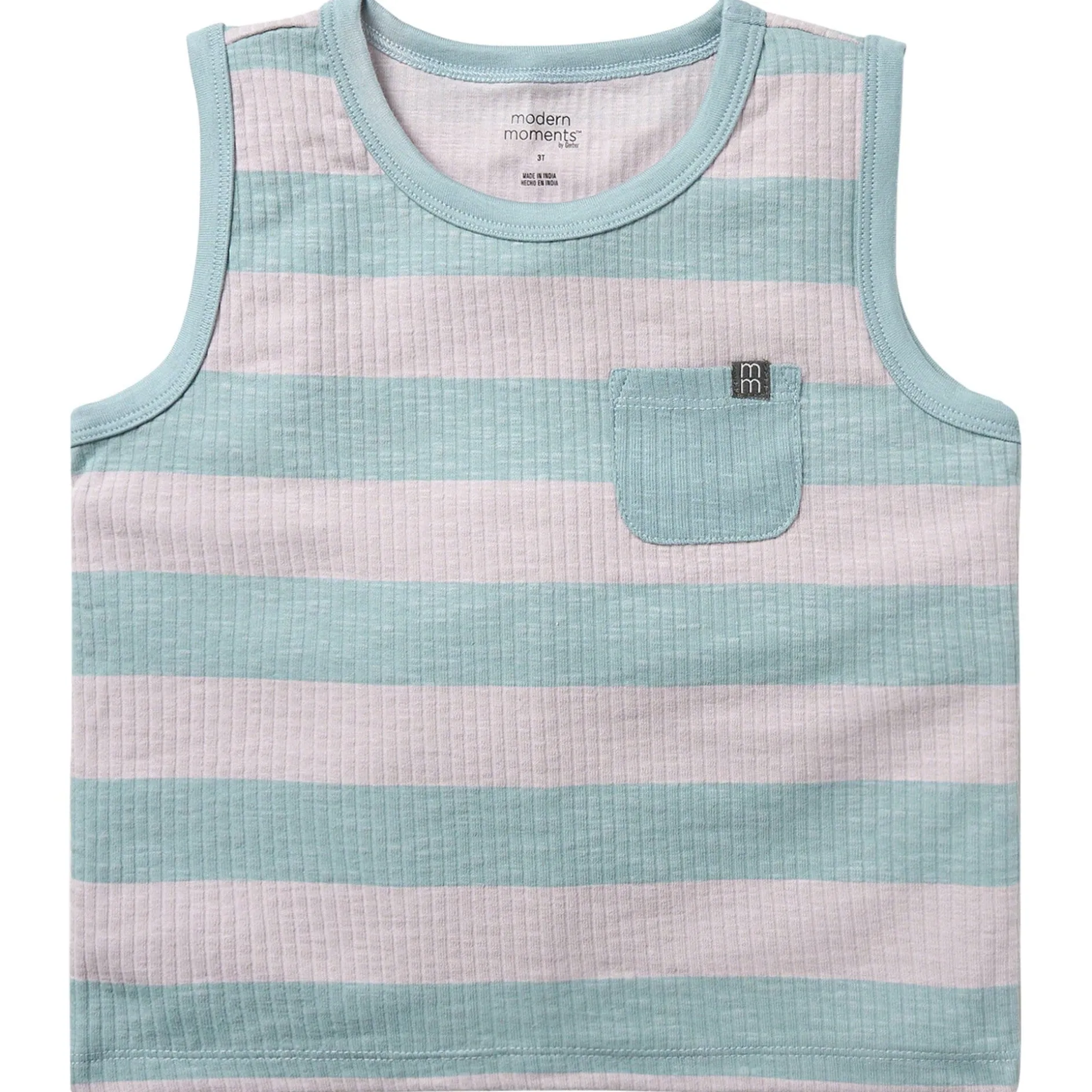 Infant & Toddler Boys Teal Stripe Tank Top