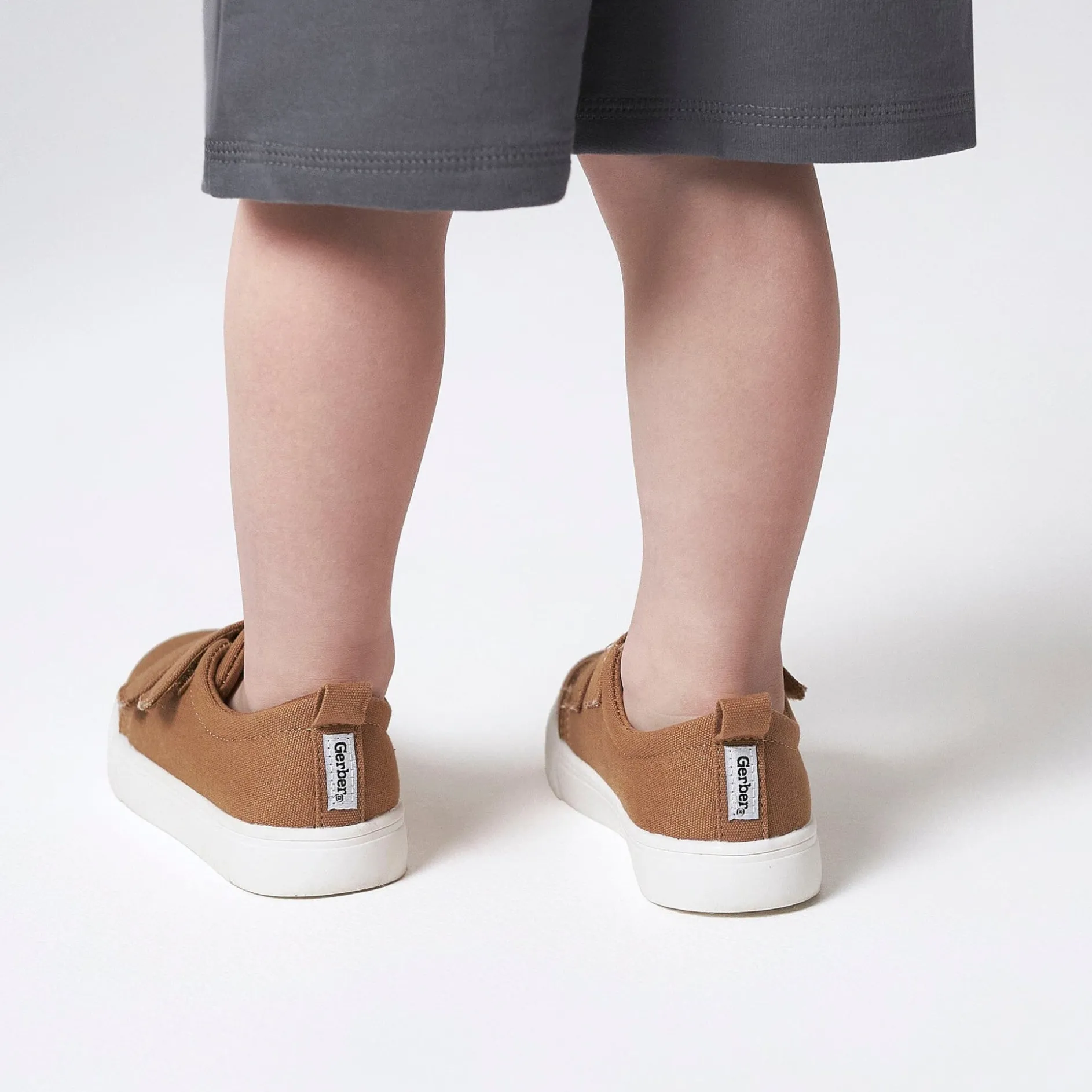Infant & Toddler Boys Washed Rust Twill Strap Sneaker