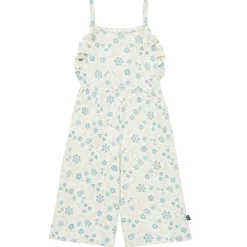 Infant & Toddler Girls Bird Floral Ruffle Wide Leg Romper