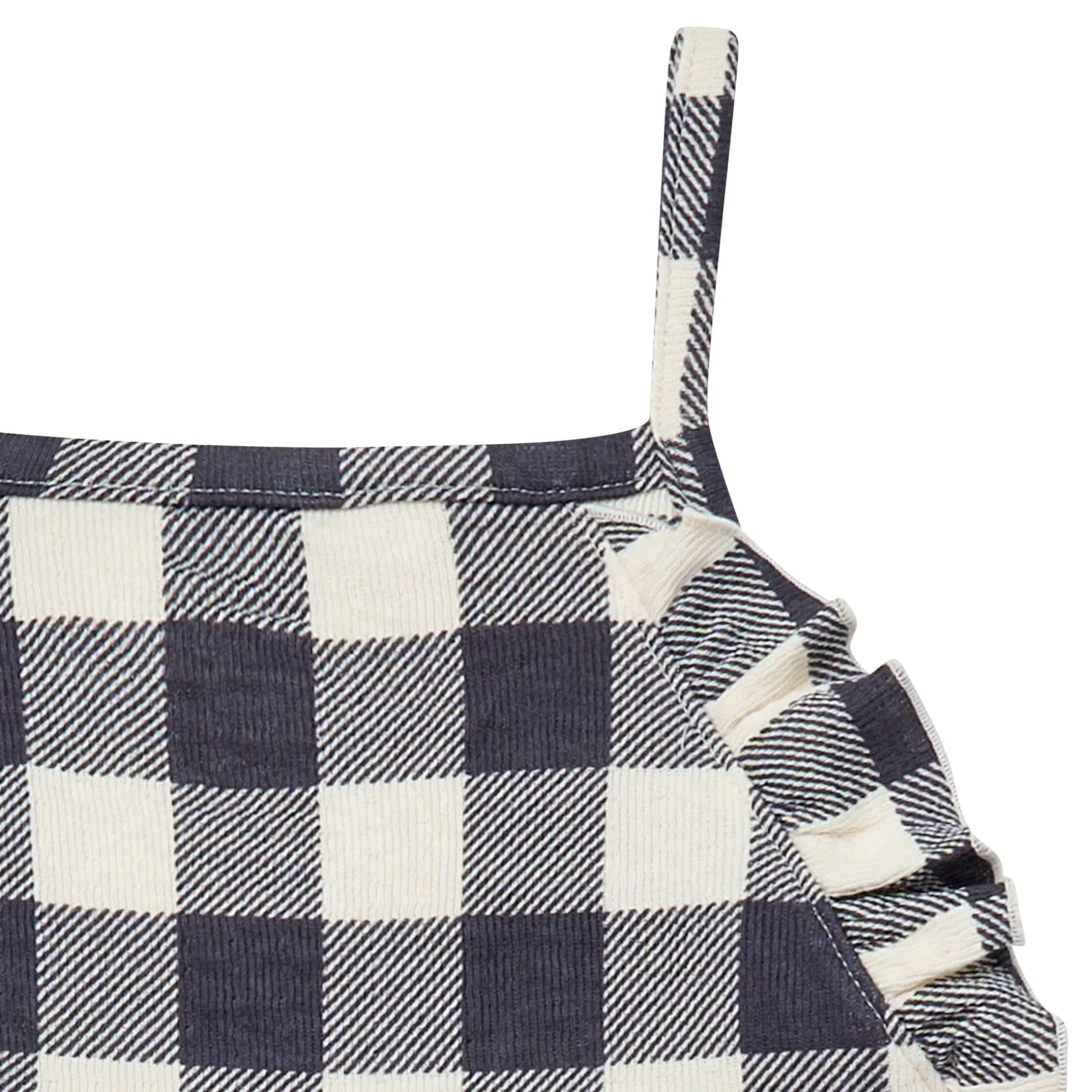 Infant & Toddler Girls Gingham Ruffle Wide Leg Romper