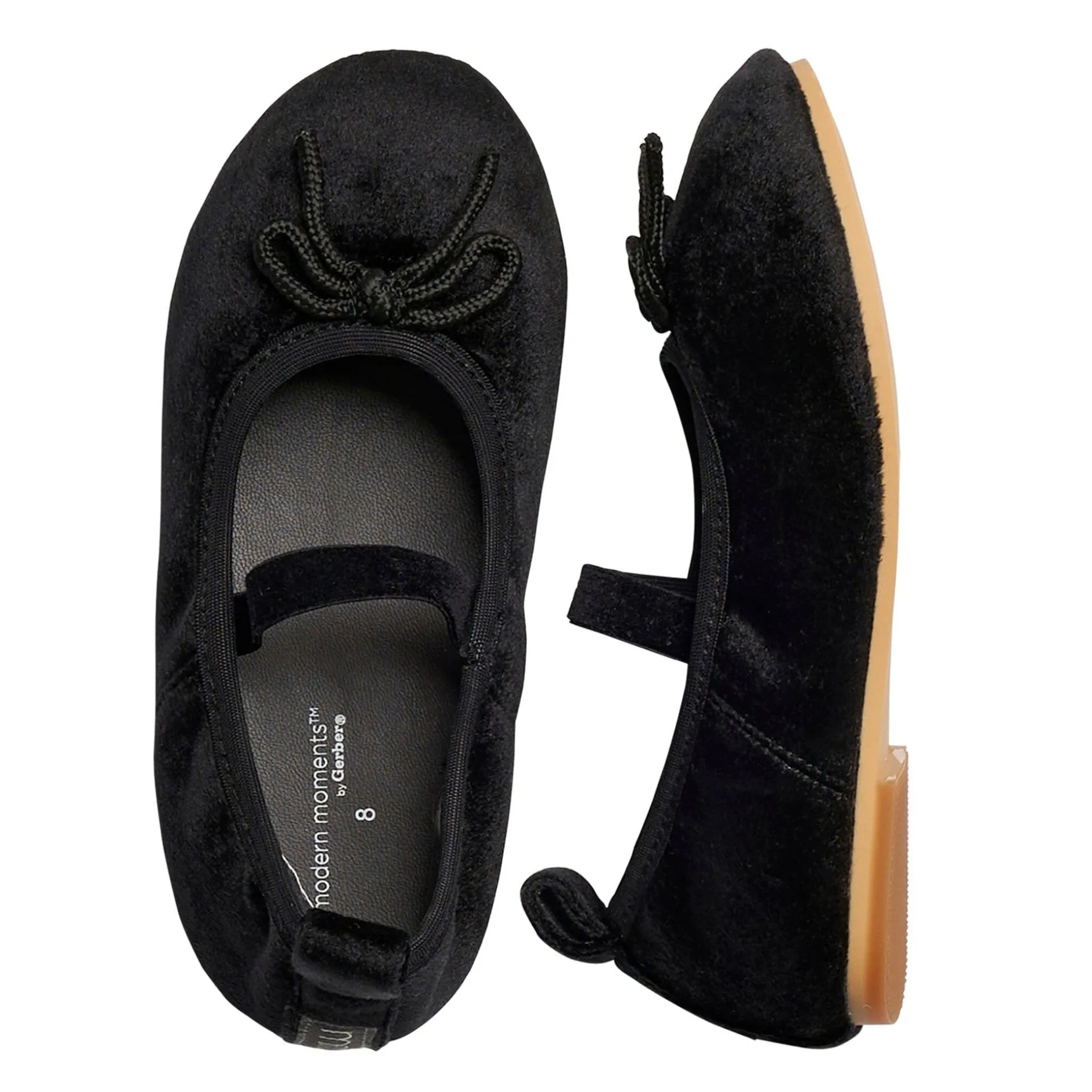 Infant & Toddler Girls Grey Velvet Ballet Flats