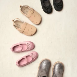 Infant & Toddler Girls Grey Velvet Ballet Flats