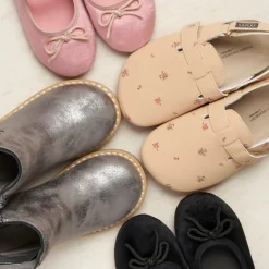 Infant & Toddler Girls Grey Velvet Ballet Flats