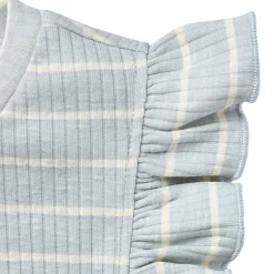 Infant & Toddler Girls Light Blue Stripe Ruffle Sleeveless Top