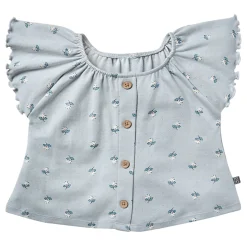Infant & Toddler Girls Light Blue Daisy Ruffle Sleeve Top