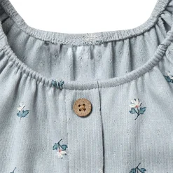 Infant & Toddler Girls Light Blue Daisy Ruffle Sleeve Top