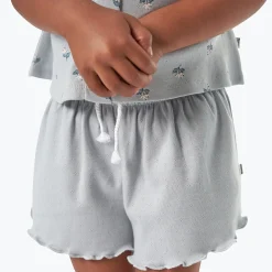 Infant & Toddler Girls Light Blue Smocked Wide Leg Shorts