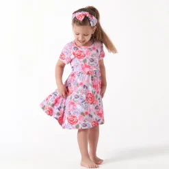 Infant & Toddler Girls Lilac Garden Buttery Soft Viscose Made from Eucalyptus Twirl Dress