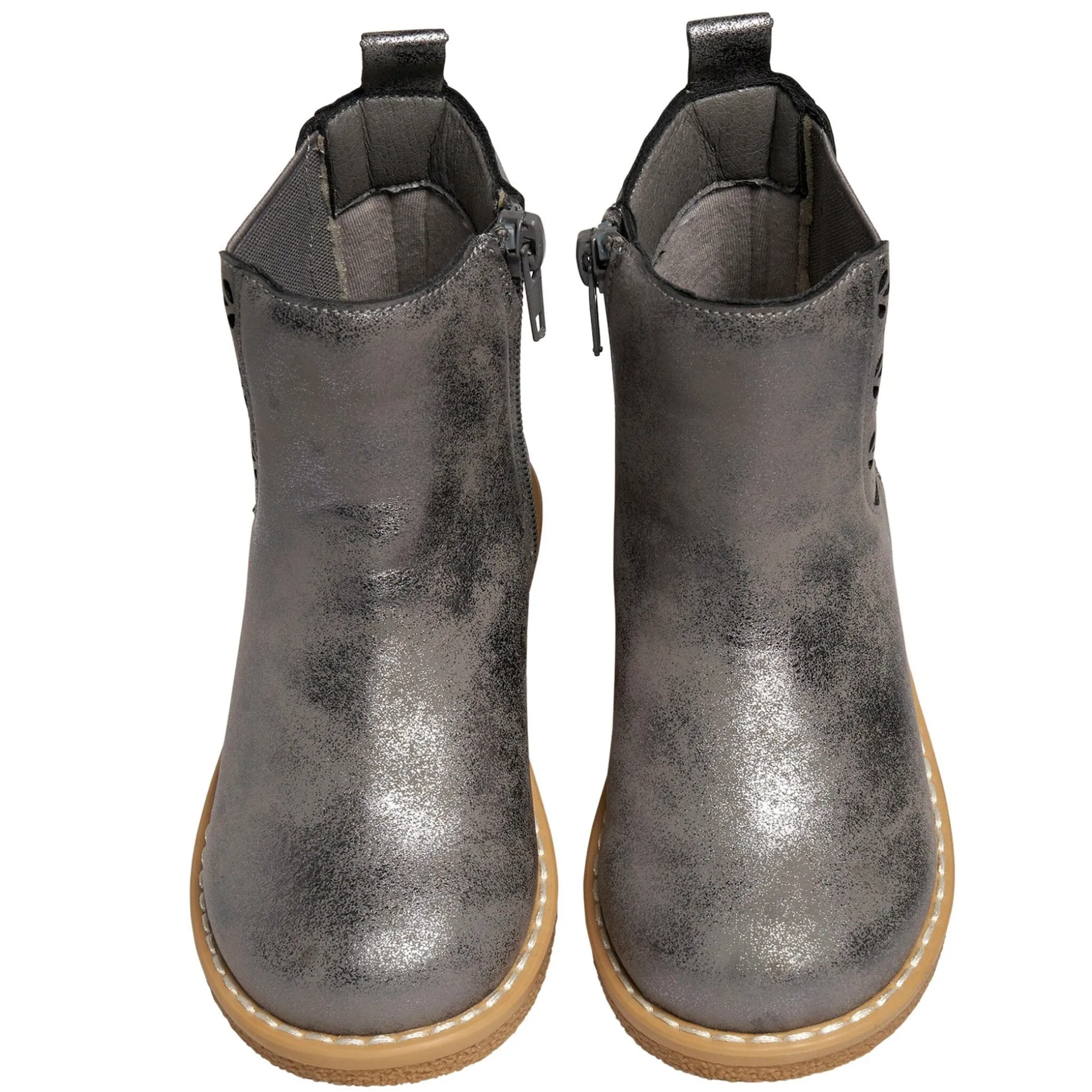 Infant & Toddler Girls Metallic Dark Grey Chelsea Boot