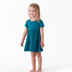 Infant & Toddler Girls Ocean Teal Buttery Soft Viscose Made from Eucalyptus Twirl Dress