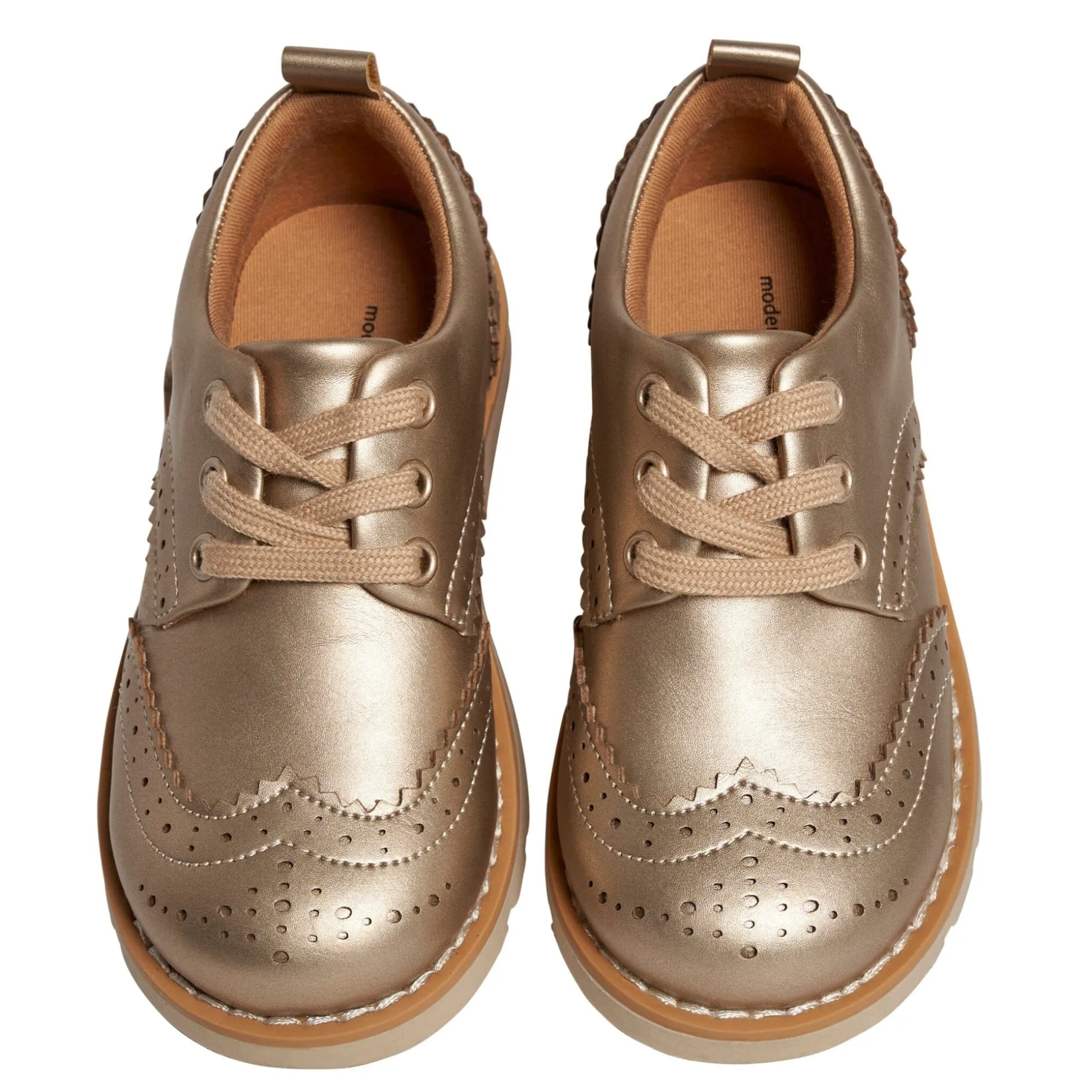 Infant & Toddler Girls Platinum Wingtip Oxfords