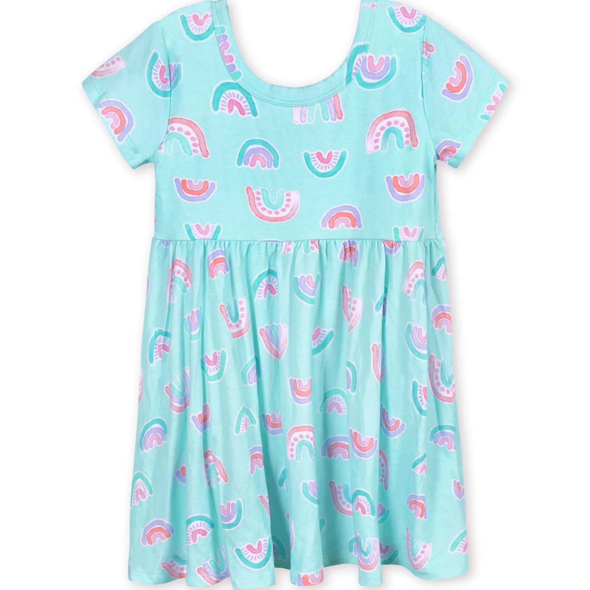 Infant & Toddler Girls Rainbow Sky Buttery Soft Viscose Made from Eucalyptus Twirl Dress